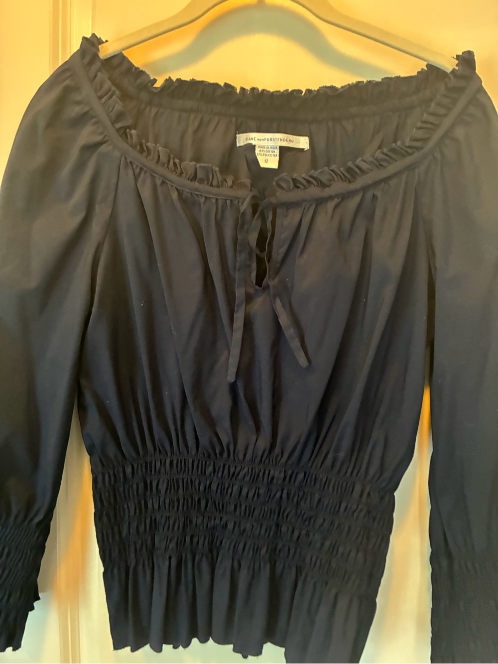 Diane von fustenberg navy top